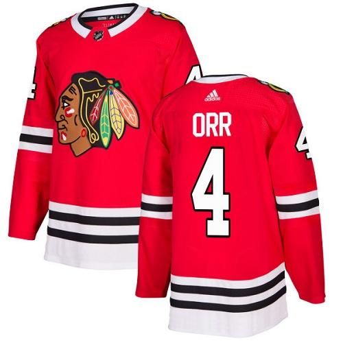 Adidas Blackhawks #4 Bobby Orr Red Home Authentic Stitched NHL Jersey
